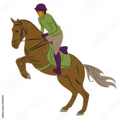 horse rider, vector illustration