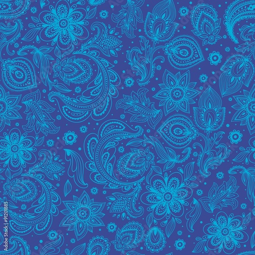 Blue Arabic Ornament Pattern