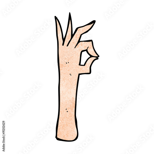 cartoon okay hand gesture