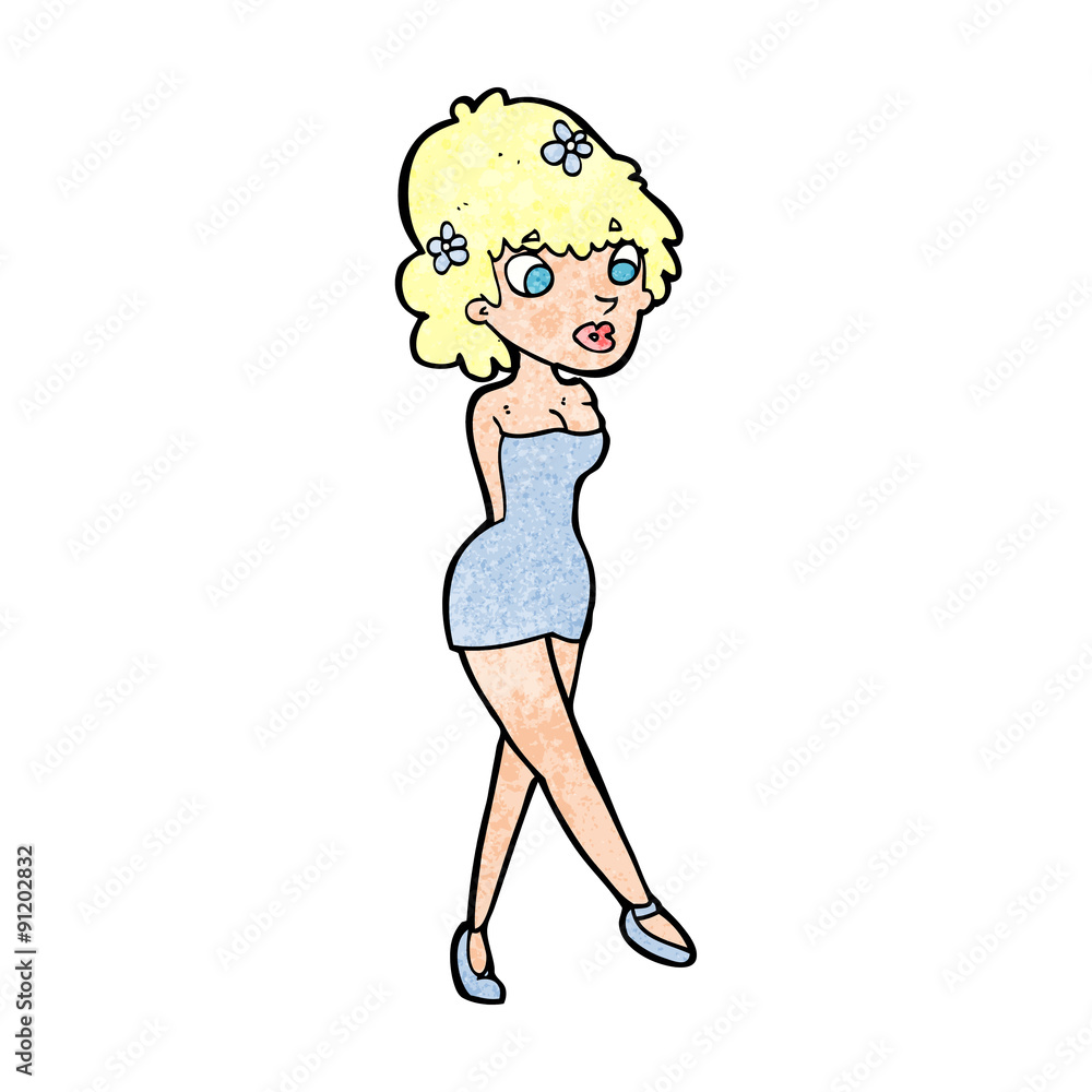 cartoon woman posing in dress cartoon woman posing in dress