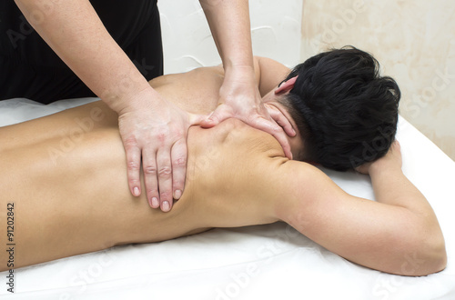 Woman in a beauty salon doing massage