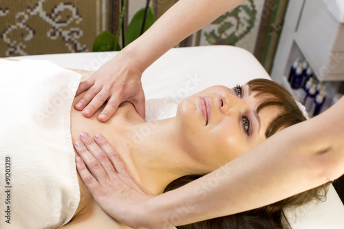 Woman in a beauty salon doing massage
