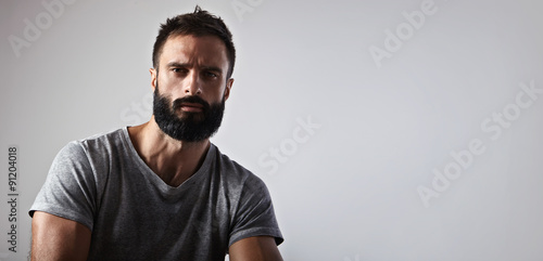 Portrait of a handsome bearded guy