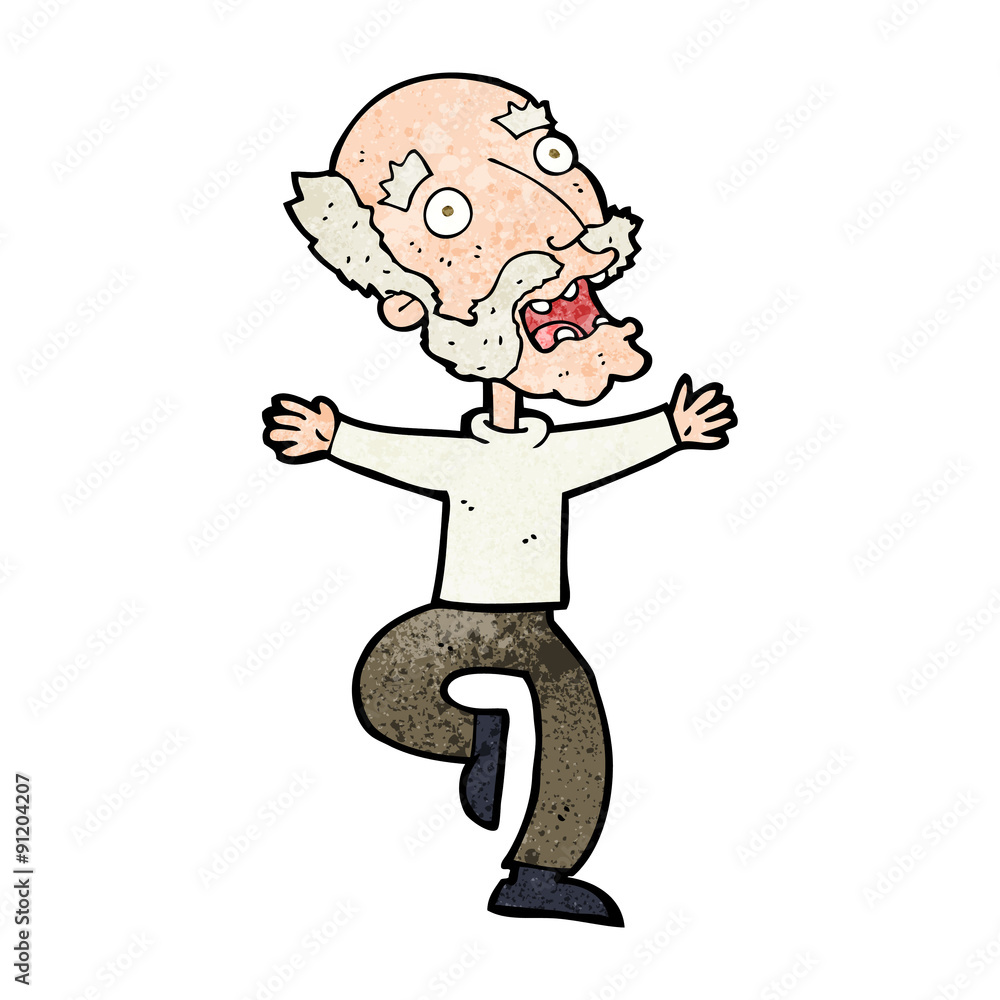 Fototapeta premium cartoon old man having a fright