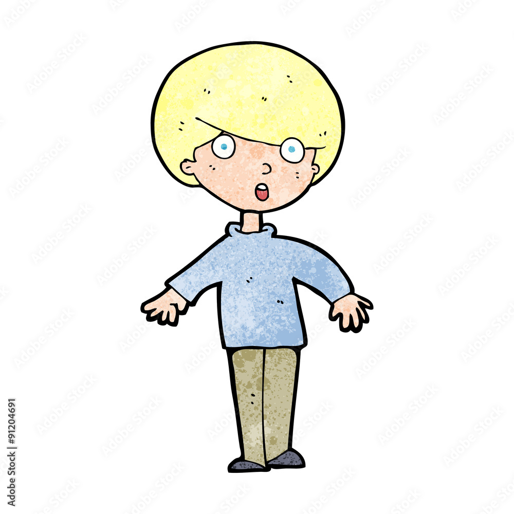 Obraz premium cartoon surprised man