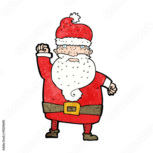 cartoon angry santa claus