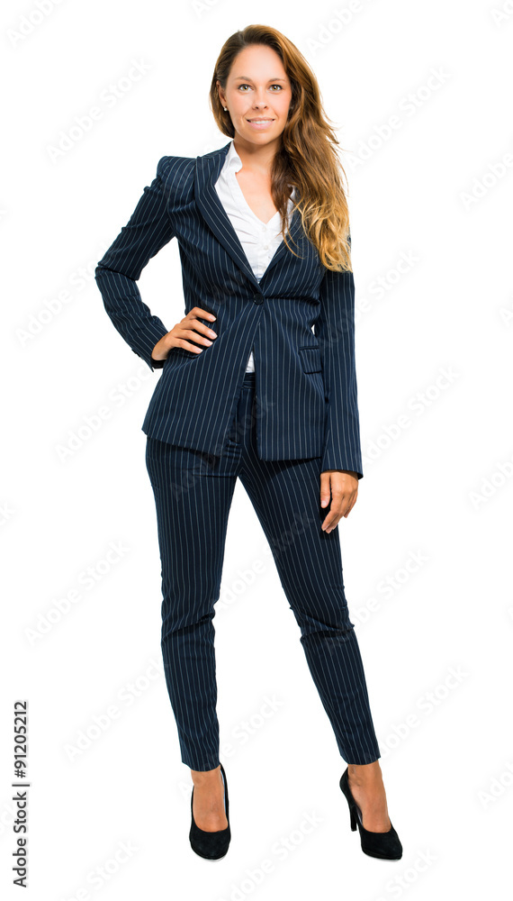 Full length young businesswoman on white background Full length young businesswoman on white background