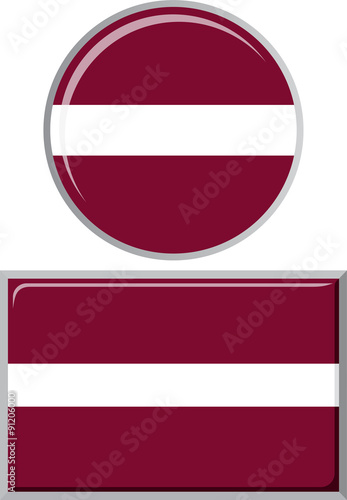 Free Download Latvian round and square icon flag. Vector illustration. - GFXLoad