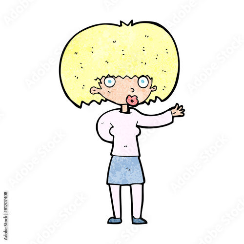 cartoon woman gesturing