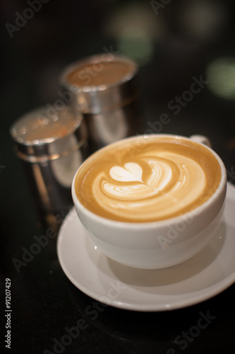 Cappuccino with heart pattern