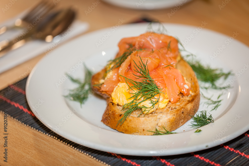 Smoked Salmon scrambled eggs Smoked Salmon scrambled eggs