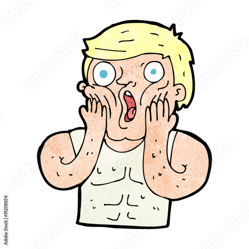 cartoon shocked gym man