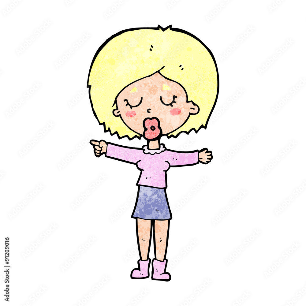 cartoon pointing woman cartoon pointing woman