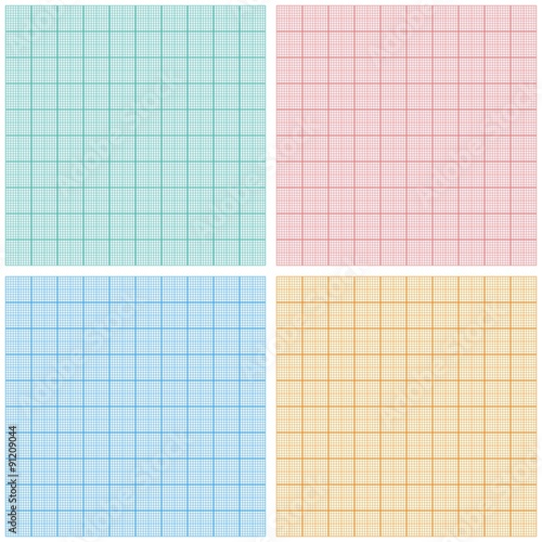 Millimeterpapier Set farbig nahtlos
