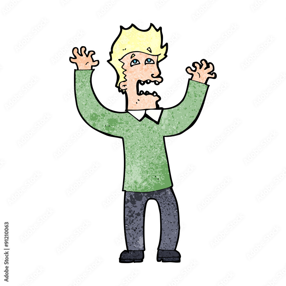 Fototapeta premium cartoon terrified man