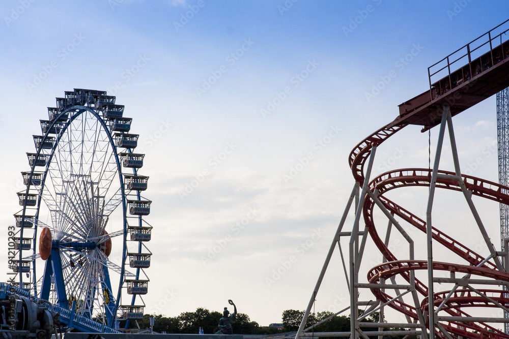 Abendstimmung Achterbahn und Riesenrad 4 Abendstimmung Achterbahn und Riesenrad 4