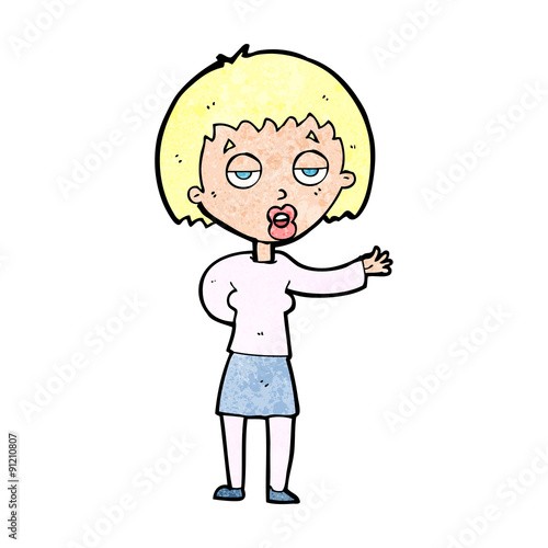 cartoon bored woman