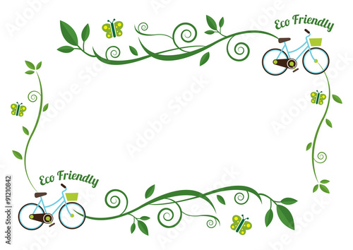 Bicycle with Creeping Plant Decoration Frame, Ecology, Energy Conservation
