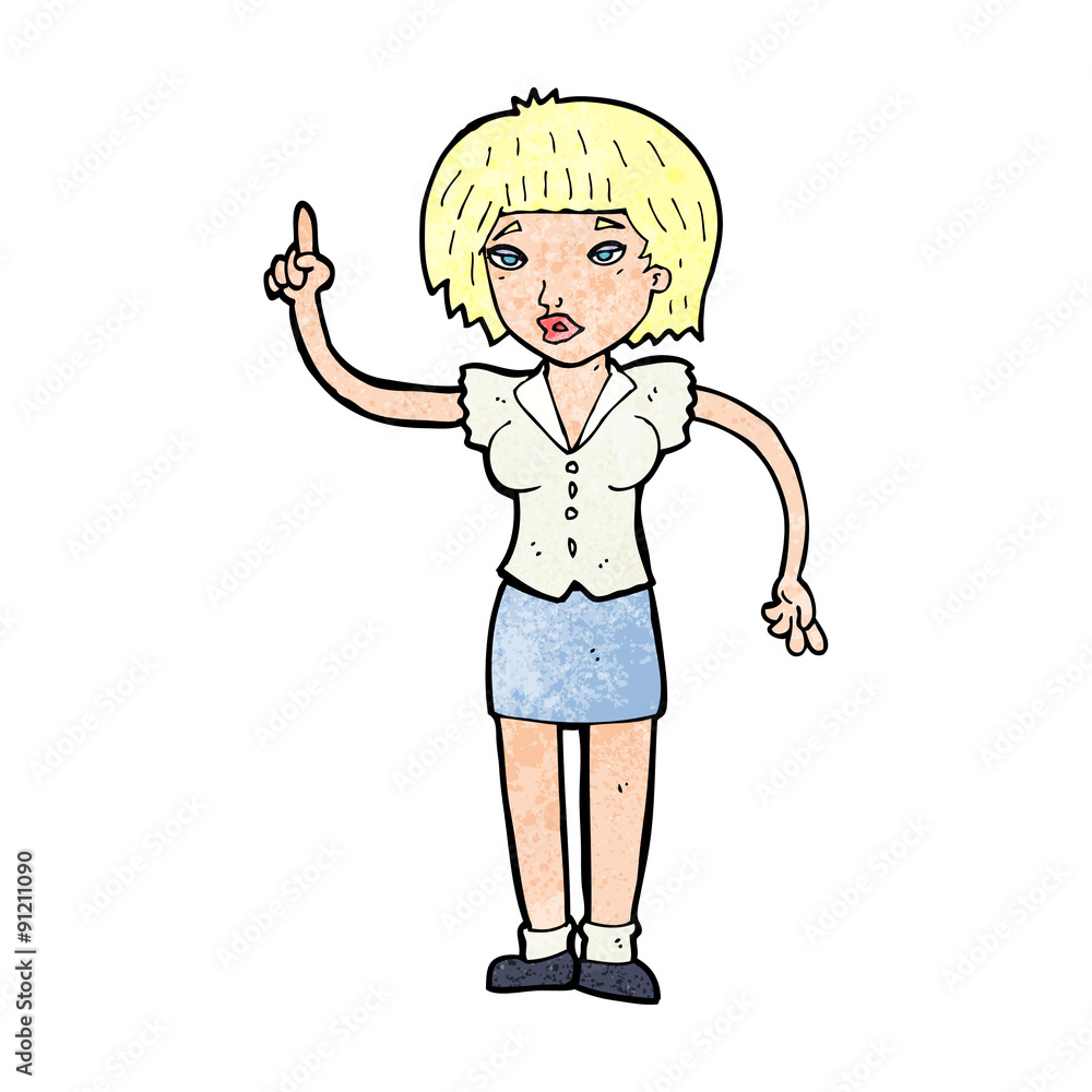 cartoon woman with idea cartoon woman with idea