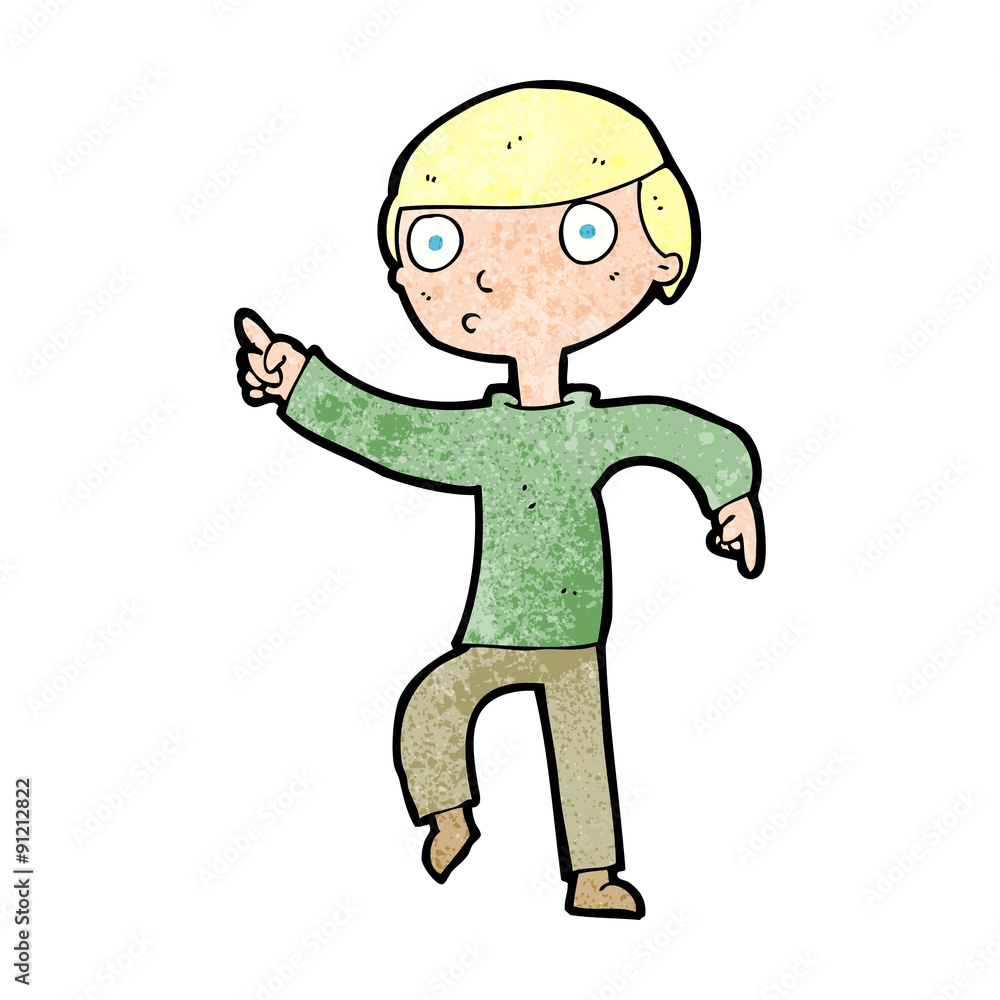 cartoon boy pointing