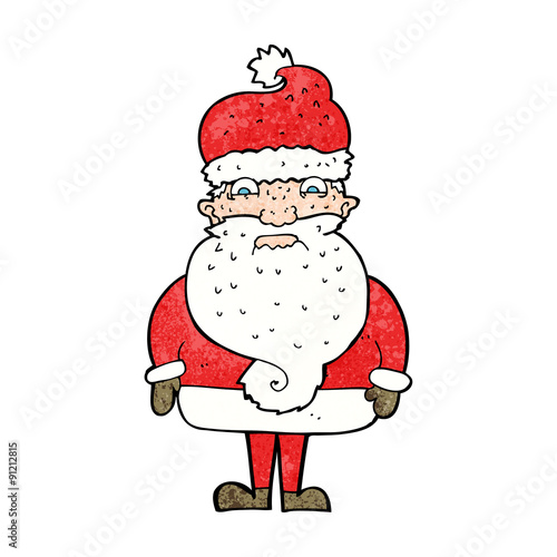 cartoon grumpy santa claus