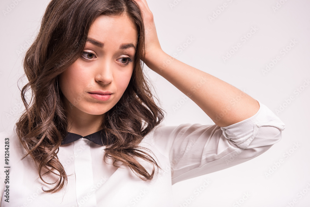 Fototapeta premium Sad woman