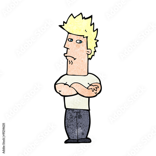 cartoon man sulking