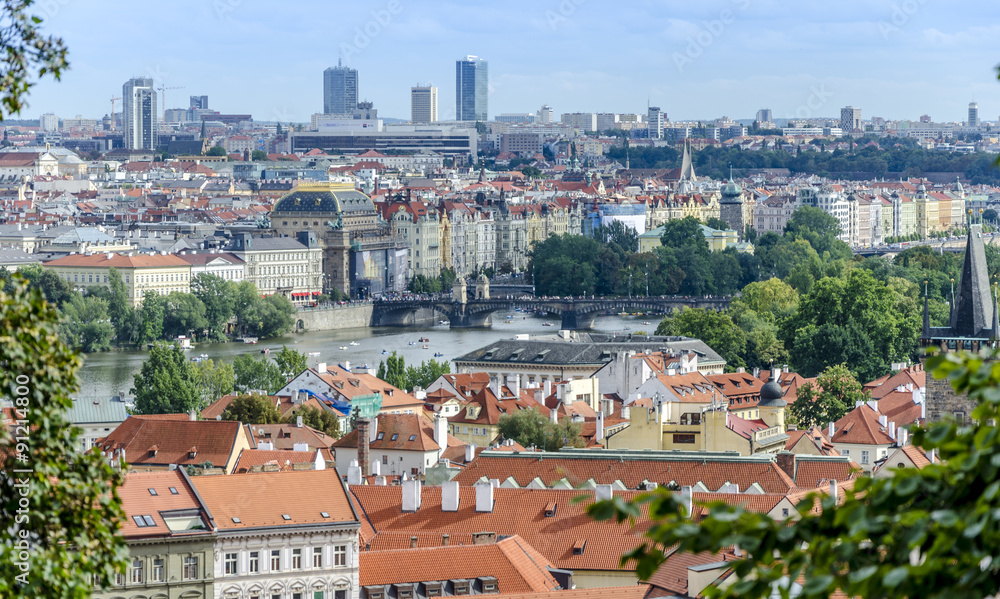 Aerial view of Prague (Czech Republic).