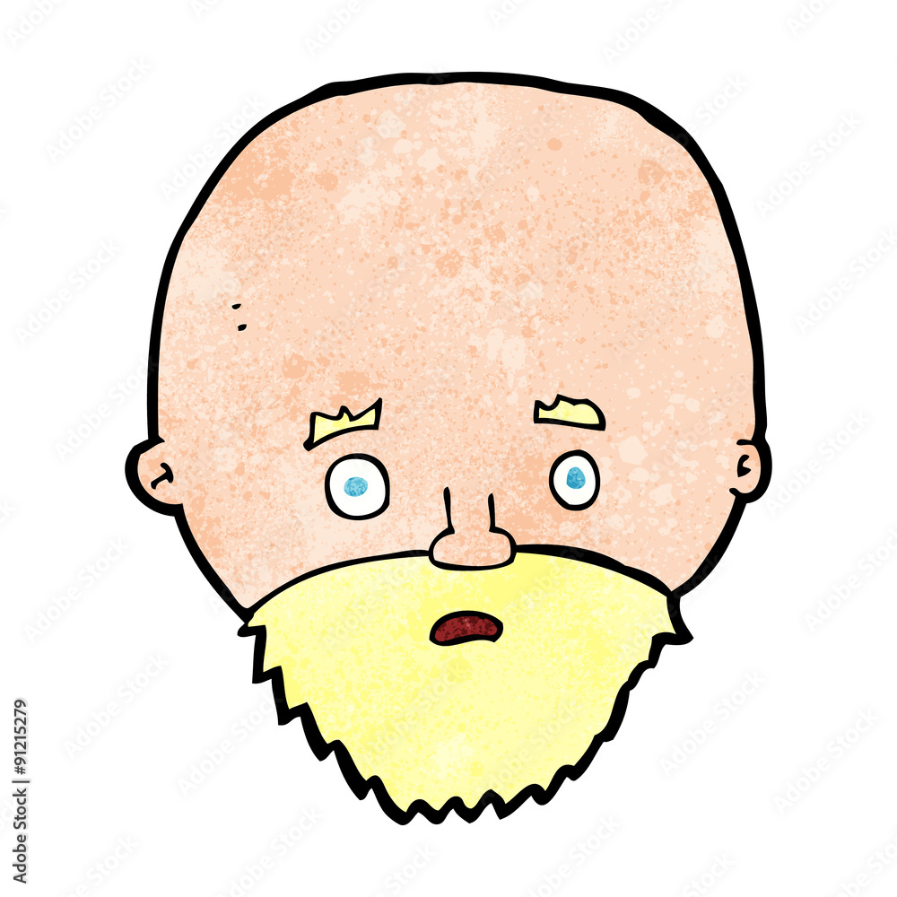cartoon shocked man with beard cartoon shocked man with beard