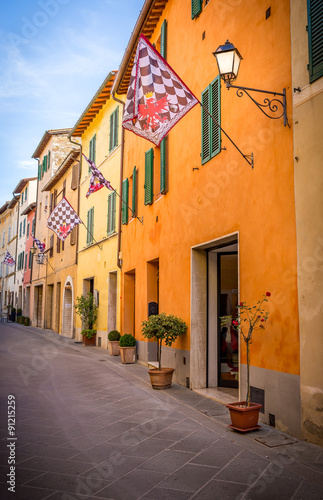 Beautiful street of San Quirico Dorcia  Tuscany