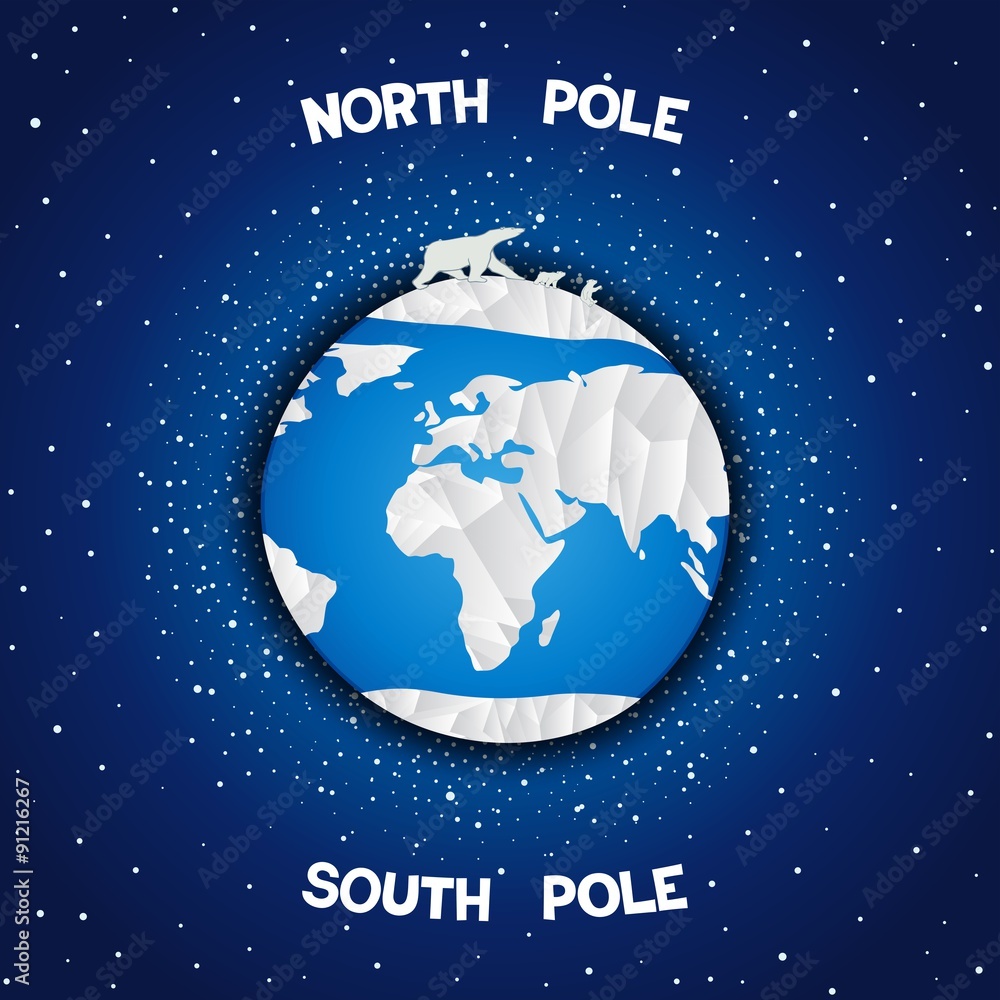 north pole on globe clipart