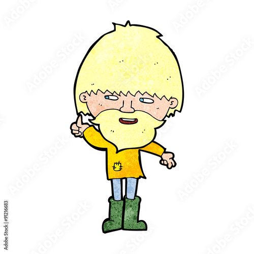 cartoon hippie man in wellington boots