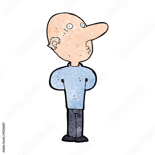 cartoon balding man
