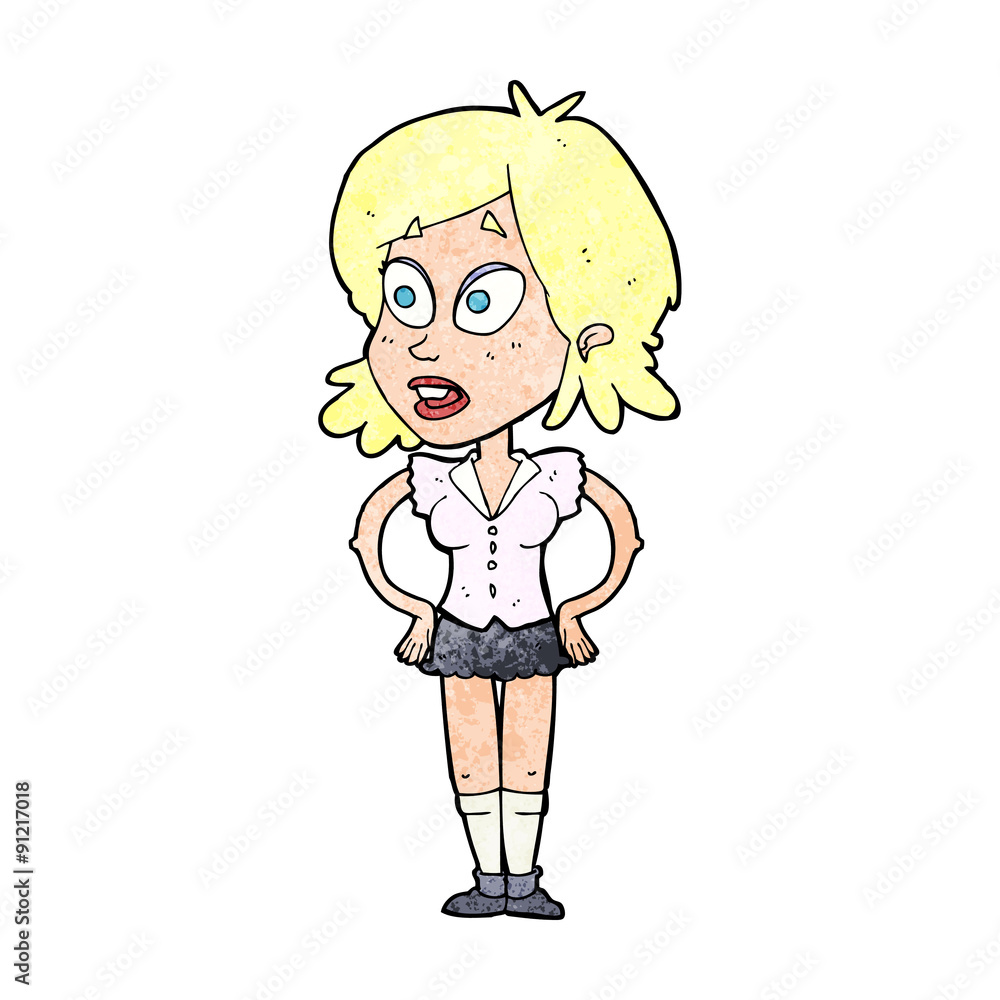 cartoon woman with hands on hips cartoon woman with hands on hips