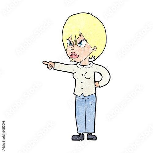 cartoon woman accusing