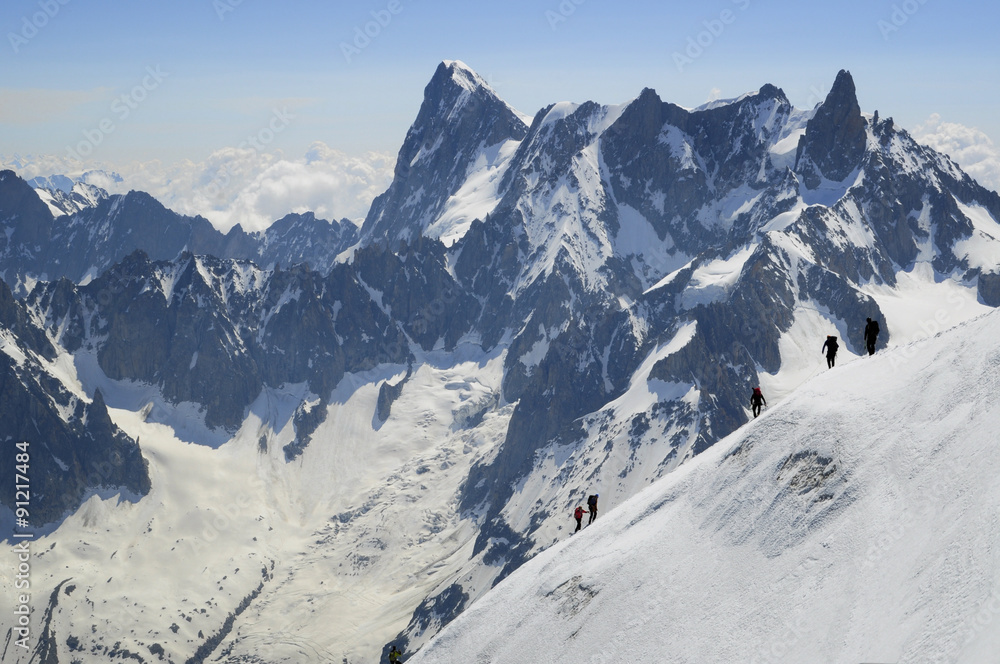 Obraz premium Alpiniści z Mont Blanc