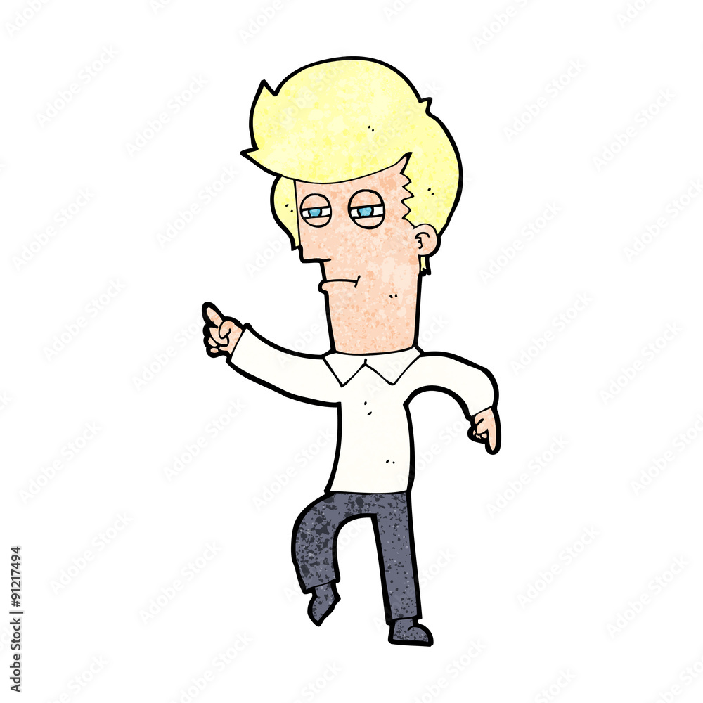 cartoon man accusing