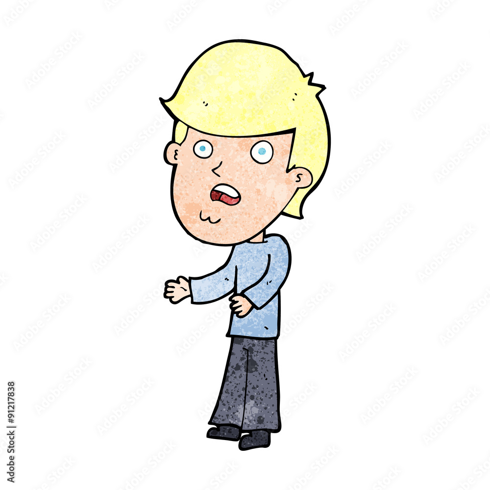 Obraz premium cartoon shocked man