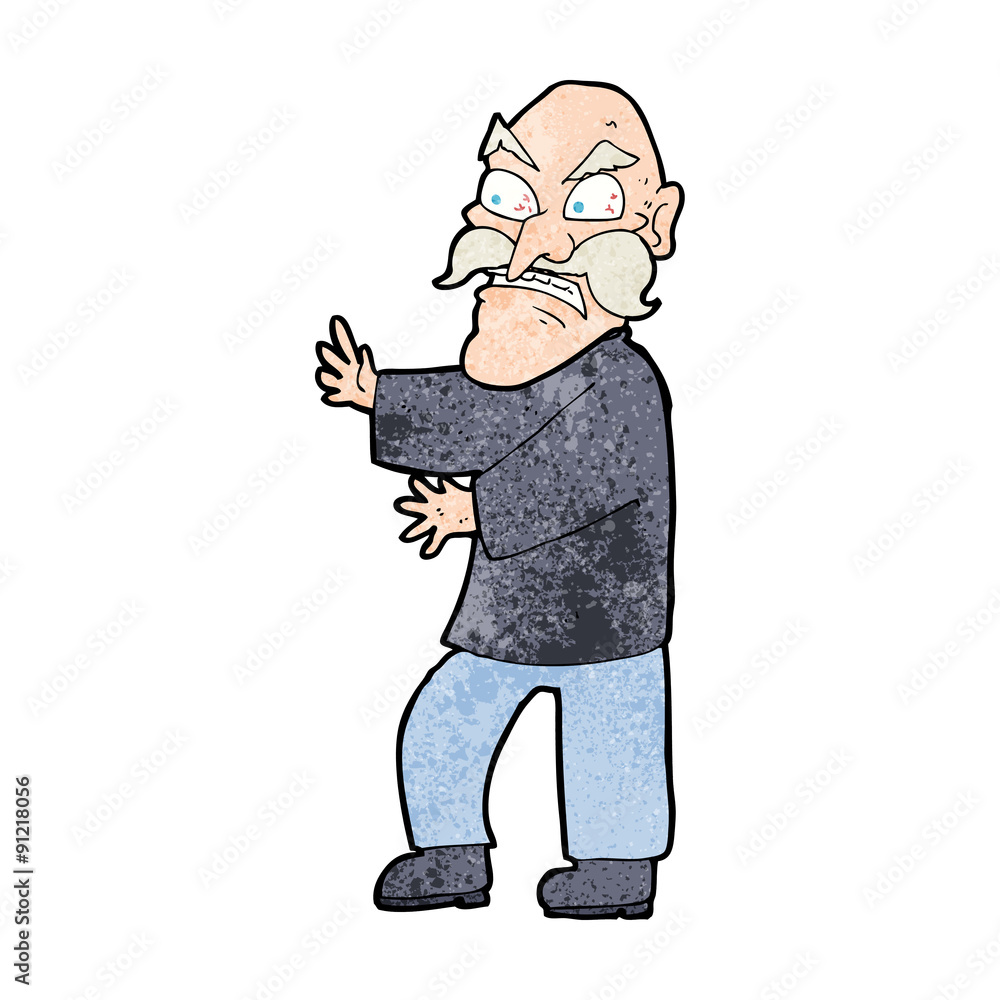 Obraz premium cartoon angry old man