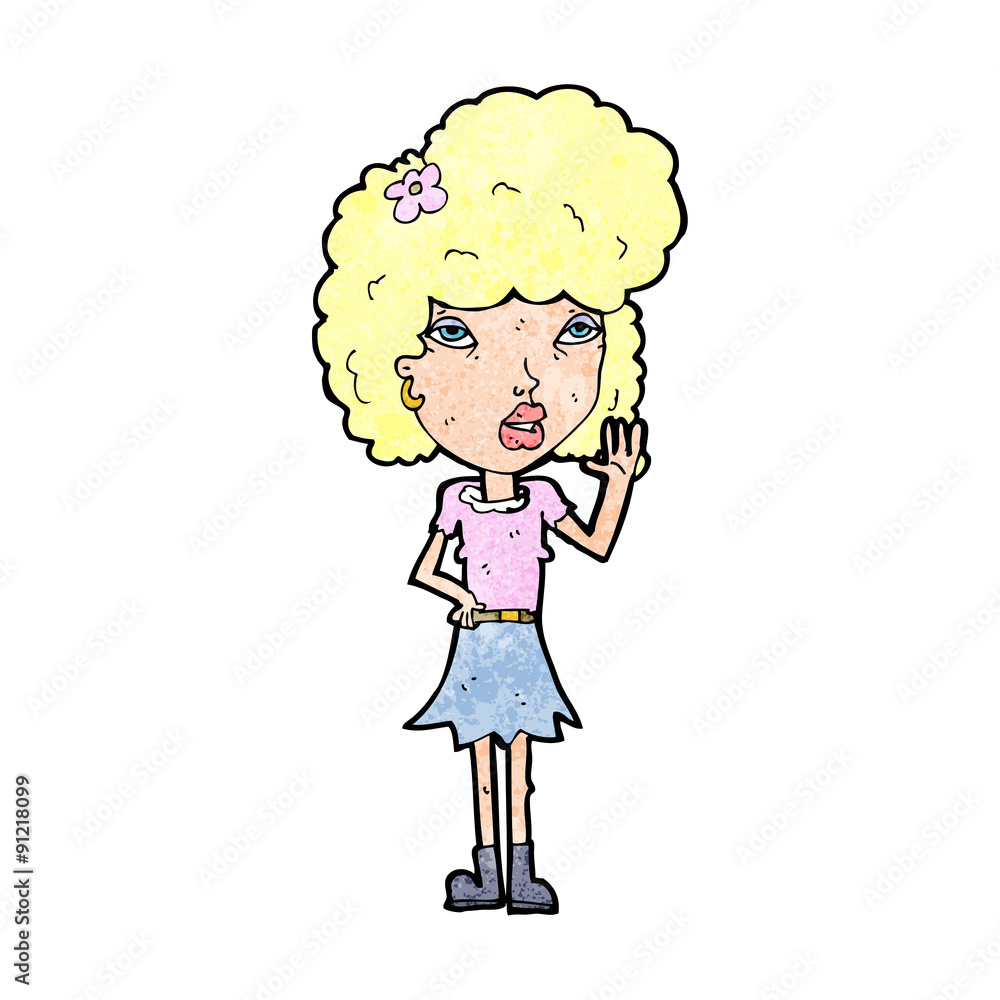 cartoon woman waving cartoon woman waving