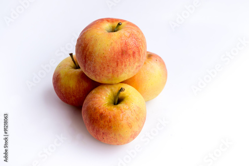 Apples on white background.