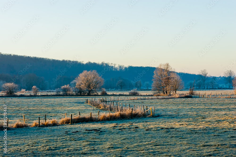 Sunrise at Ruhrwiesen in Schwerte, Germany
