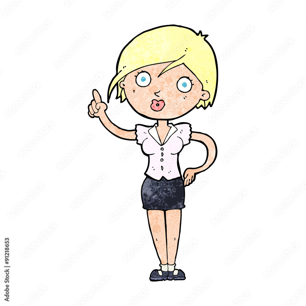 cartoon pretty woman with idea cartoon pretty woman with idea