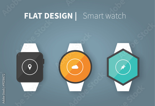 smart watch in flat ui design vector