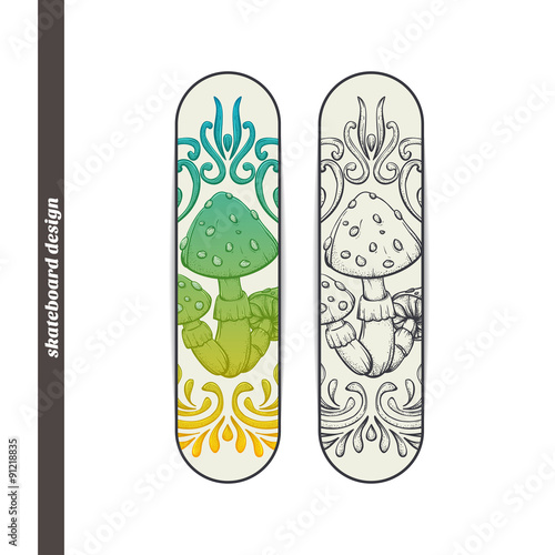 Skateboard Design Abstract Mushroom One