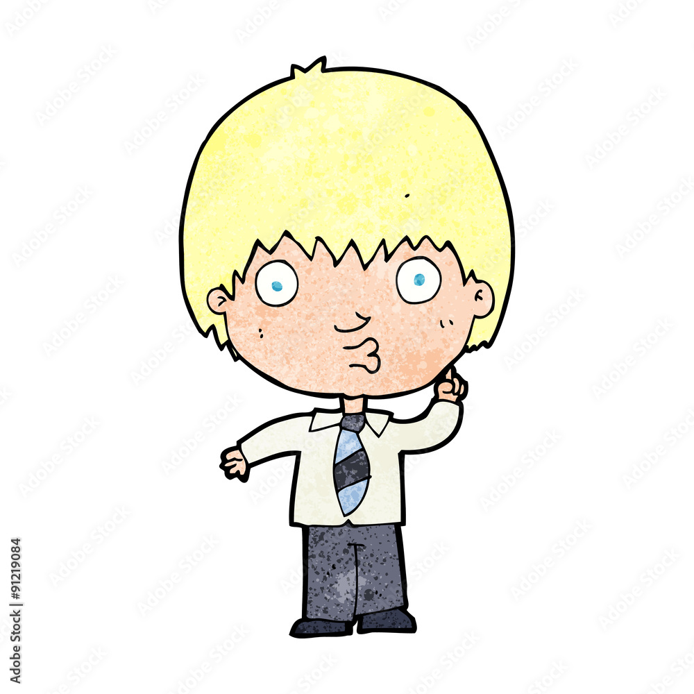 cartoon school boy answering question cartoon school boy answering question