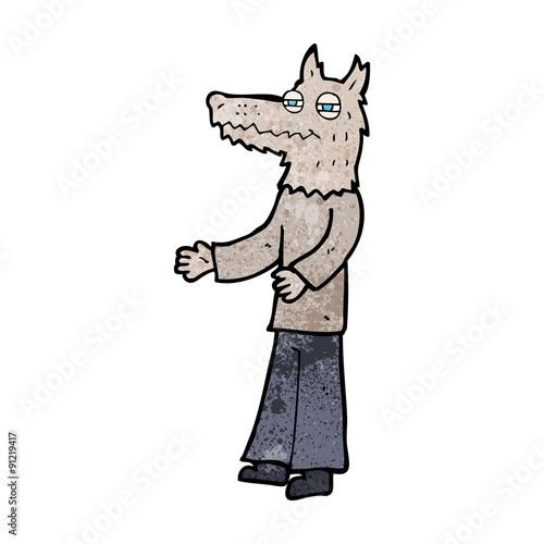 cartoon wolf man