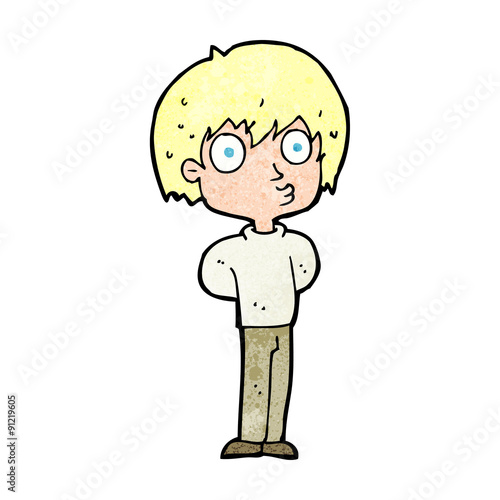 cartoon impressed boy