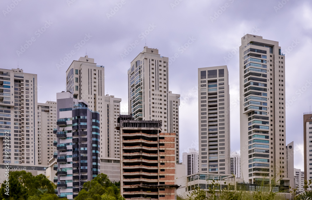 Skyscrapers rising up to sky on Belo Horizonte, Brazil 
