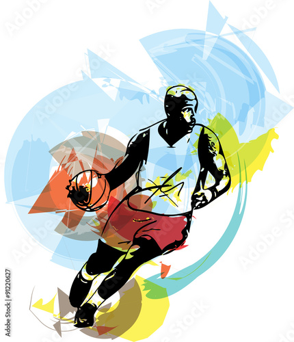 Sketch of basketball player